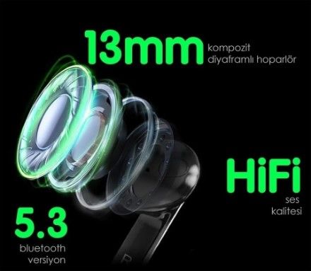 Xiaomi Heyplus P1 Metal Kasa RGB TWS Dokunmatik Bluetooth Kulaklık Versiyon 5.3
