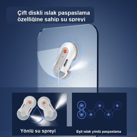 Heyplus Akıllı Cam Silme Cam Temizleme Robotu Su Püskürtme Özellikli